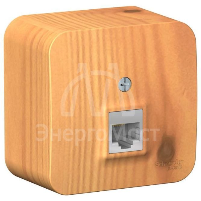 Розетка компьютерная 1-м ОП BLANCA RJ45 кат.5e изол. пласт. ясень SchE BLNIA045005