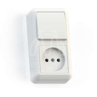 Блок комбинированный ОП БКВР-427 Оптима (1-кл. выкл. + розетка) бел. Кунцево 8060