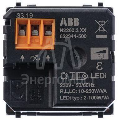 Механизм электрон. поворотного светорег. для регулируемых LEDi ламп 2-100Вт 2мод. Zenit бел. ABB 2CLA226030N1101