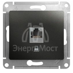 Механизм розетки комп. 1-м Glossa RJ45 CAT.5E антрацит SchE GSL000781K