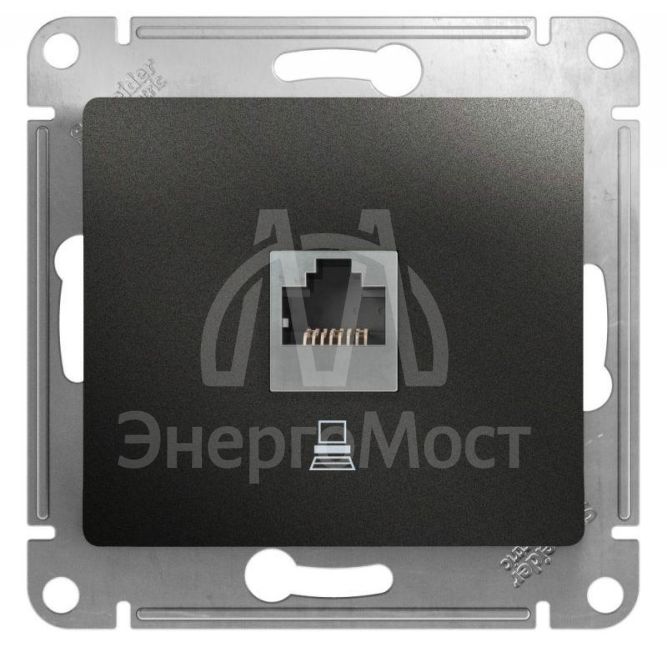 Механизм розетки комп. 1-м Glossa RJ45 CAT.5E антрацит SchE GSL000781K