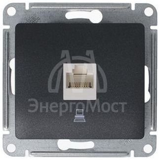 Механизм розетки комп. 1-м Glossa RJ45 CAT.5E антрацит SchE GSL000781K
