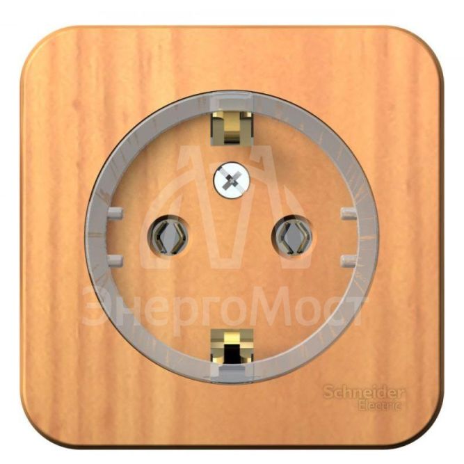 Розетка 1-м ОП BLANCA (КОМПАКТ) 16А 250В без. шторок с заземл. изол. пласт. ясень SchE BLNRA110115