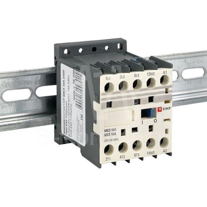 Мини-контактор МКЭ 16А кат. 230В AC 1НО PROxima EKF Mctr-s-16-230
