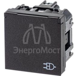 Механизм розетки Zenit 16А 250В с защ. крышкой защ. шторки с заземл. антрацит ABB 2CLA228810N1801