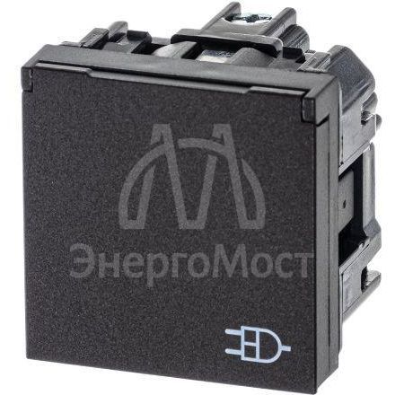 Механизм розетки Zenit 16А 250В с защ. крышкой защ. шторки с заземл. антрацит ABB 2CLA228810N1801