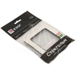 Рамка 1-м Стокгольм бел. с линией цвета черн. PROxima EKF EXM-G-304-10