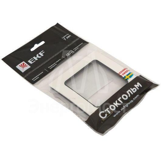 Рамка 1-м Стокгольм бел. с линией цвета черн. PROxima EKF EXM-G-304-10