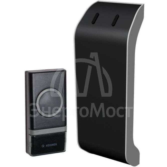 Звонок беспроводной полиф. 32 мелодии 150м 1 кноп. IP44 черн. Космос KOC_AG510B