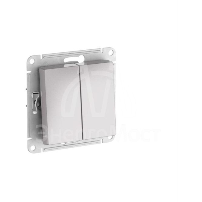 Выключатель 2-кл. AtlasDesign (сх. 5) 10AX быстрозажим. клем. механизм алюм. SE ATN000351S