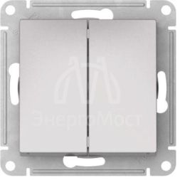 Выключатель 2-кл. AtlasDesign (сх. 5) 10AX быстрозажим. клем. механизм алюм. SE ATN000351S