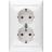 Розетка 2-м СП Valena в сборе с заземл. бел. Leg 774400