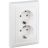 Розетка 2-м СП Valena в сборе с заземл. бел. Leg 774400