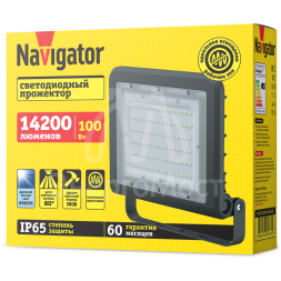 Прожектор светодиодный 80 674 NFL-02-100-6.5К-BL-LED 100Вт 6500К IP65 14200лм черн. Navigator 80674