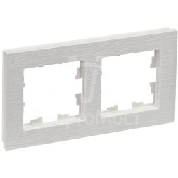 Рамка 2-м BRITE РУ-2-Бр бел. рифленый IEK BR-M22-51-K01
