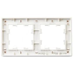 Рамка 2-м BRITE РУ-2-Бр бел. рифленый IEK BR-M22-51-K01