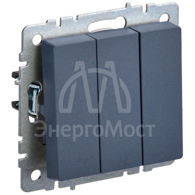 Выключатель 3-кл. СП BRITE ВС10-3-0-БрМ 10А маренго IEK BR-V30-0-10-K35