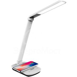 Светильник настольный KD-825 C01 LED 16Вт 230В 360лм 4500К рег. ярк. беспров. заряд. бел. Camelion 14161