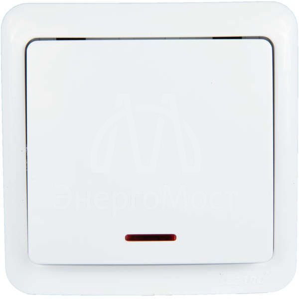 Выключатель 1-кл. 1п ОП Viola 10А IP20 с подсветкой бел. LEZARD 751-0200-111