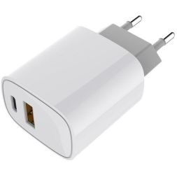 Устройство зарядное сетевое с двумя портами USB-A + USB-C 20Вт Rexant 18-2207