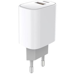 Устройство зарядное сетевое с двумя портами USB-A + USB-C 20Вт Rexant 18-2207