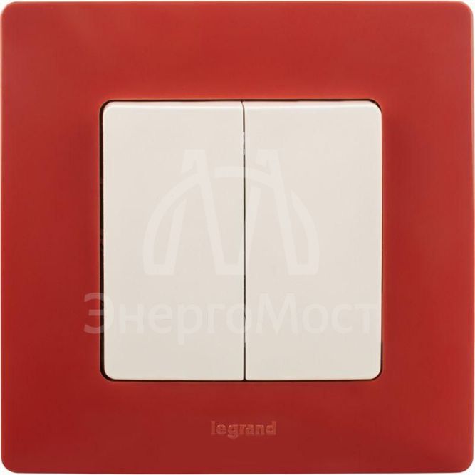 Механизм выключателя 2-кл. СП Etika 10А IP20 250В 10AX безвинт. зажимы бел. Leg 672202