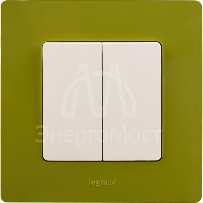 Механизм выключателя 2-кл. СП Etika 10А IP20 250В 10AX безвинт. зажимы бел. Leg 672202