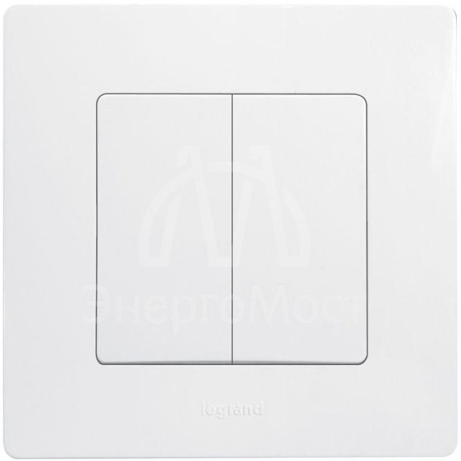 Механизм выключателя 2-кл. СП Etika 10А IP20 250В 10AX безвинт. зажимы бел. Leg 672202