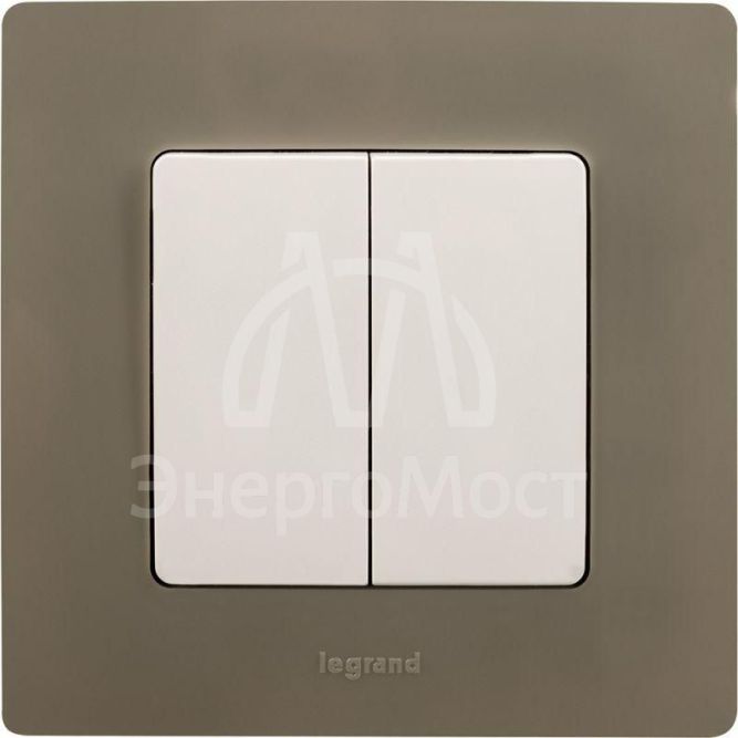 Механизм выключателя 2-кл. СП Etika 10А IP20 250В 10AX безвинт. зажимы бел. Leg 672202