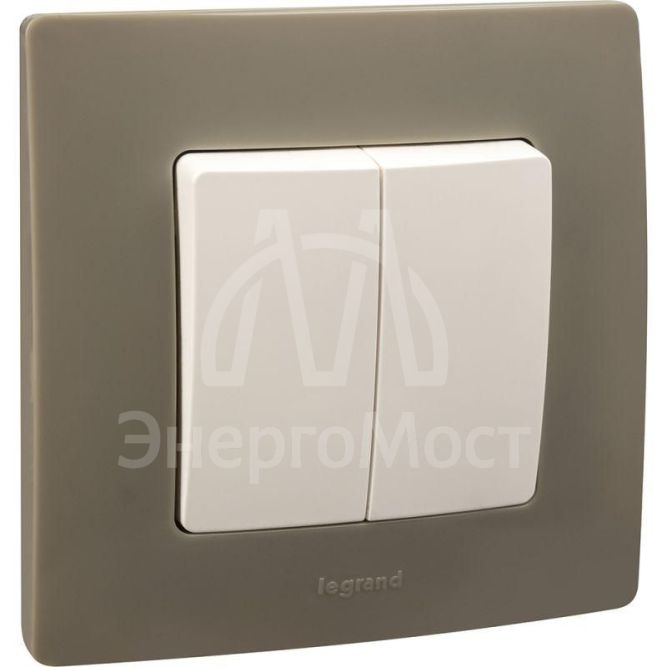 Механизм выключателя 2-кл. СП Etika 10А IP20 250В 10AX безвинт. зажимы бел. Leg 672202