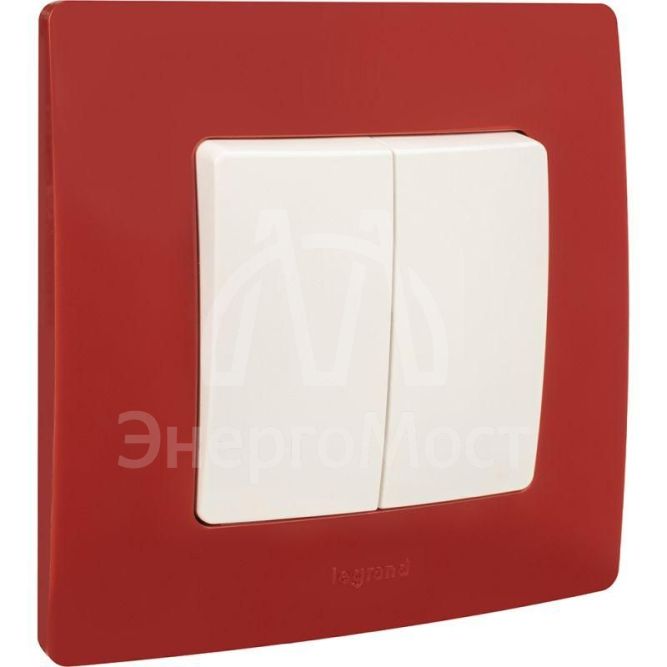 Механизм выключателя 2-кл. СП Etika 10А IP20 250В 10AX безвинт. зажимы бел. Leg 672202