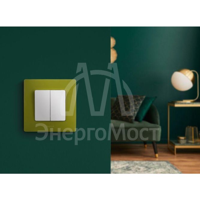 Механизм выключателя 2-кл. СП Etika 10А IP20 250В 10AX безвинт. зажимы бел. Leg 672202