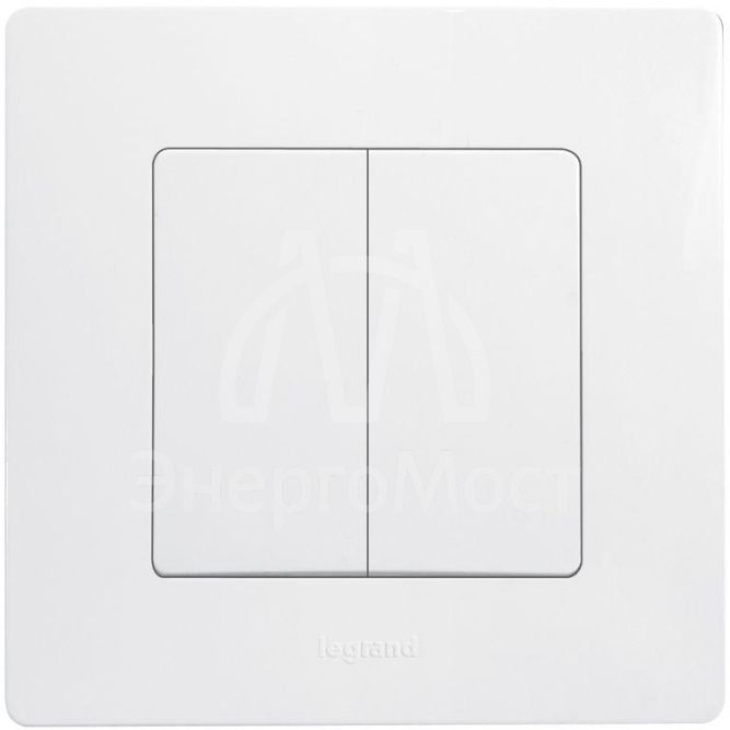 Механизм выключателя 2-кл. СП Etika 10А IP20 250В 10AX безвинт. зажимы бел. Leg 672202