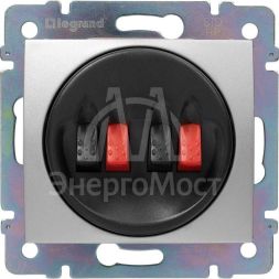 Розетка 2-м СП Valena для динамиков механизм алюм. Leg 770124