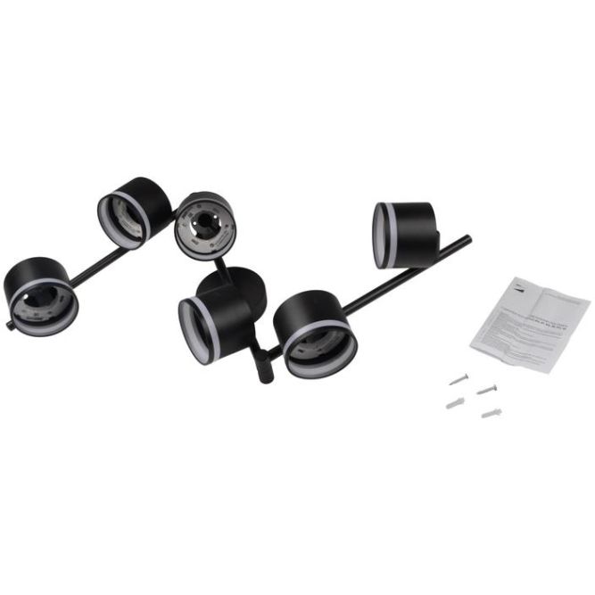 Светильник PCL-0906 max 20Вт (каждая лампа) 6xGX53 IP20 230В BL настен./потолочн. декор. под лампу JazzWay 5066960