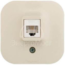 Розетка телефонная 1-м ОП Quteo RJ11 сл. кость Leg 782244