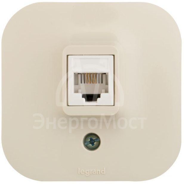 Розетка телефонная 1-м ОП Quteo RJ11 сл. кость Leg 782244