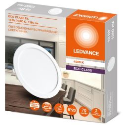 Светильник светодиодный Downlight DL 840 18Вт 4000К IP20 1260лм ДВО встраив. даунлайт круглый бел. LEDVANCE 4607194235551