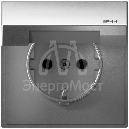 Розетка ArtGallery 16А IP44 с заземл. защ. шторки с крышкой механизм алюм. SE GAL440346