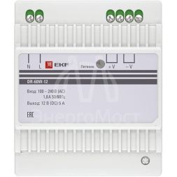 Блок питания 12В DR-60W-12 PROxima EKF dr-60w-12