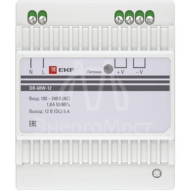 Блок питания 12В DR-60W-12 PROxima EKF dr-60w-12