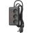 Удлинитель с сетевым фильтром 3х3м 10А 4USB + 2USBC 2500Вт ПВС 3х1 прямоуг. черн. КОСМОС FKsm3m-3gPF(B)USB