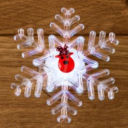 Фигура светодиодная &amp;quot;Олень на снежинке&amp;quot; RGB на присоске 9.5х9.5см Neon-Night 501-036