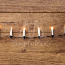 Гирлянда &amp;quot;Свечи LED&amp;quot; 10м 50LED 4Вт 220В IP20 тепл. бел. NEON-NIGHT 303-085