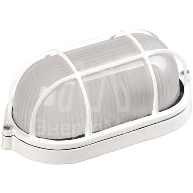 Светильник НПП 1402 60Вт E27 IP54 бел. овал с решеткой IEK LNPP0-1402-1-060-K01