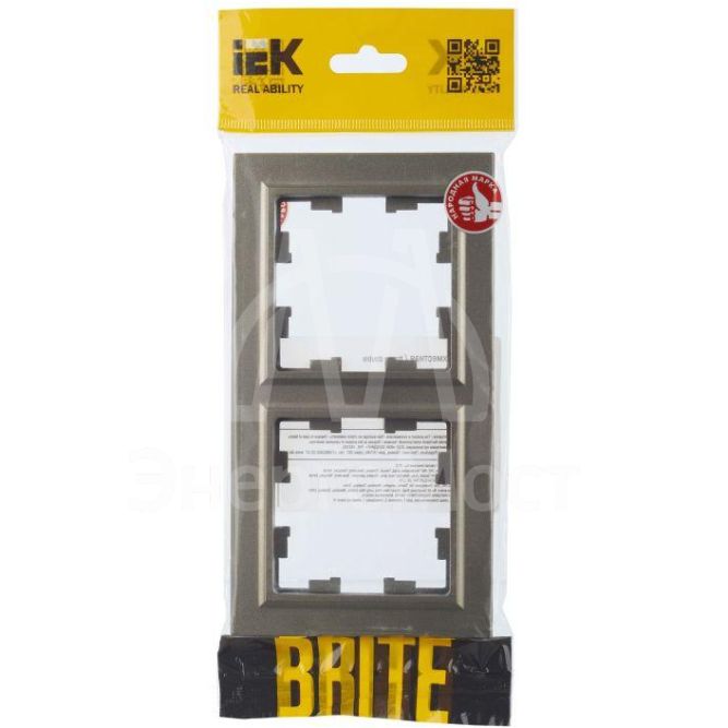 Рамка 2-м BRITE РУ-2-БрШ шампань IEK BR-M22-K37