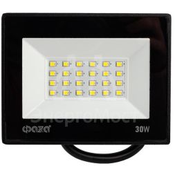 Прожектор светодиодный СДО-20 30Вт 6500К IP65 230В BL прозр.закаленное стекло ФАZА 5047280