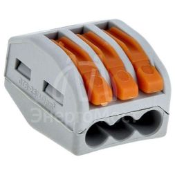 Клемма СМК-413 с рычагом 3 отверстия 0.08-2.5кв.мм (уп.100шт.) PROxima EKF plc-smk-413