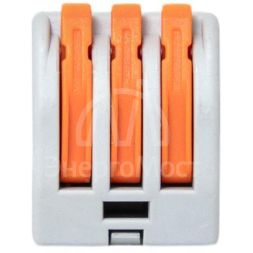 Клемма СМК-413 с рычагом 3 отверстия 0.08-2.5кв.мм (уп.100шт.) PROxima EKF plc-smk-413