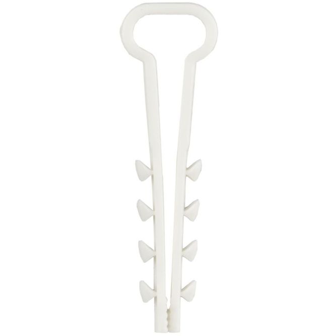 Дюбель-хомут 10х5мм для плоского кабеля нейлон бел. (уп.100шт) GENERICA UDH14-10-05-100-K01-G